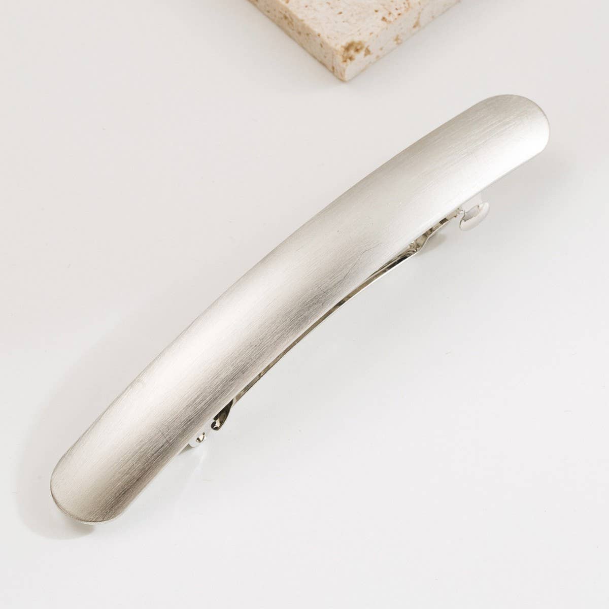 Gold Brushed Metal Spring Hair Clip for Ponytails