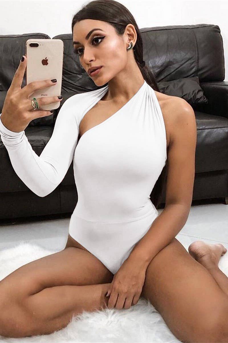 CWSBS0202_SEXY BACKLESS HALTER NECK LONG SLEEVE BODYSUIT