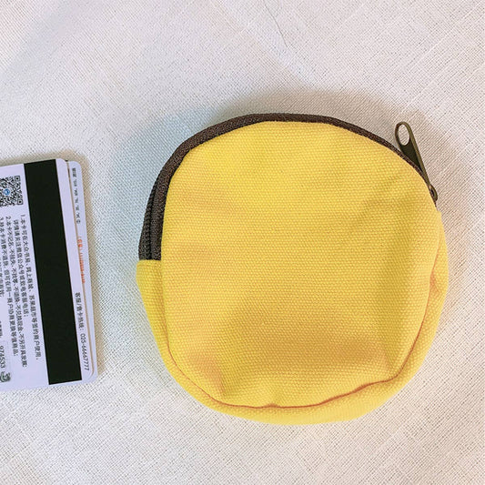 Round cartoon canvas coin purse and money bag