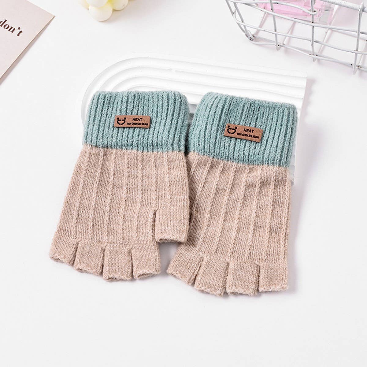 CWAG0277_HALF FINGER THICKENED KNITTED WARM GLOVES