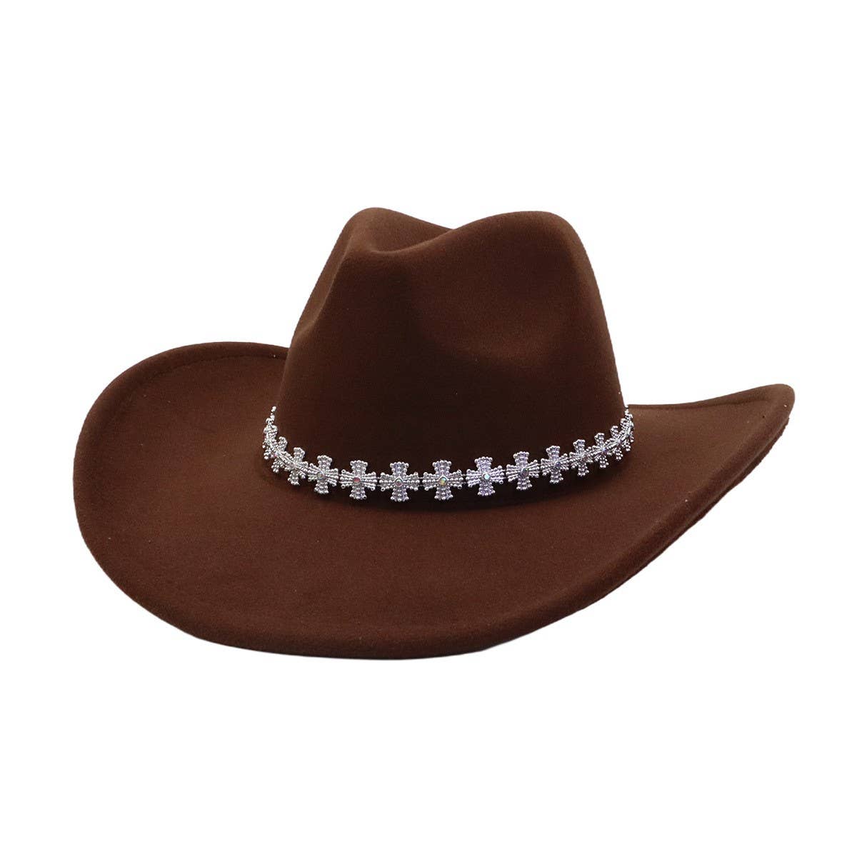 Ethnic Style  Felt Cowboy Fedora Hat_CWAH04441