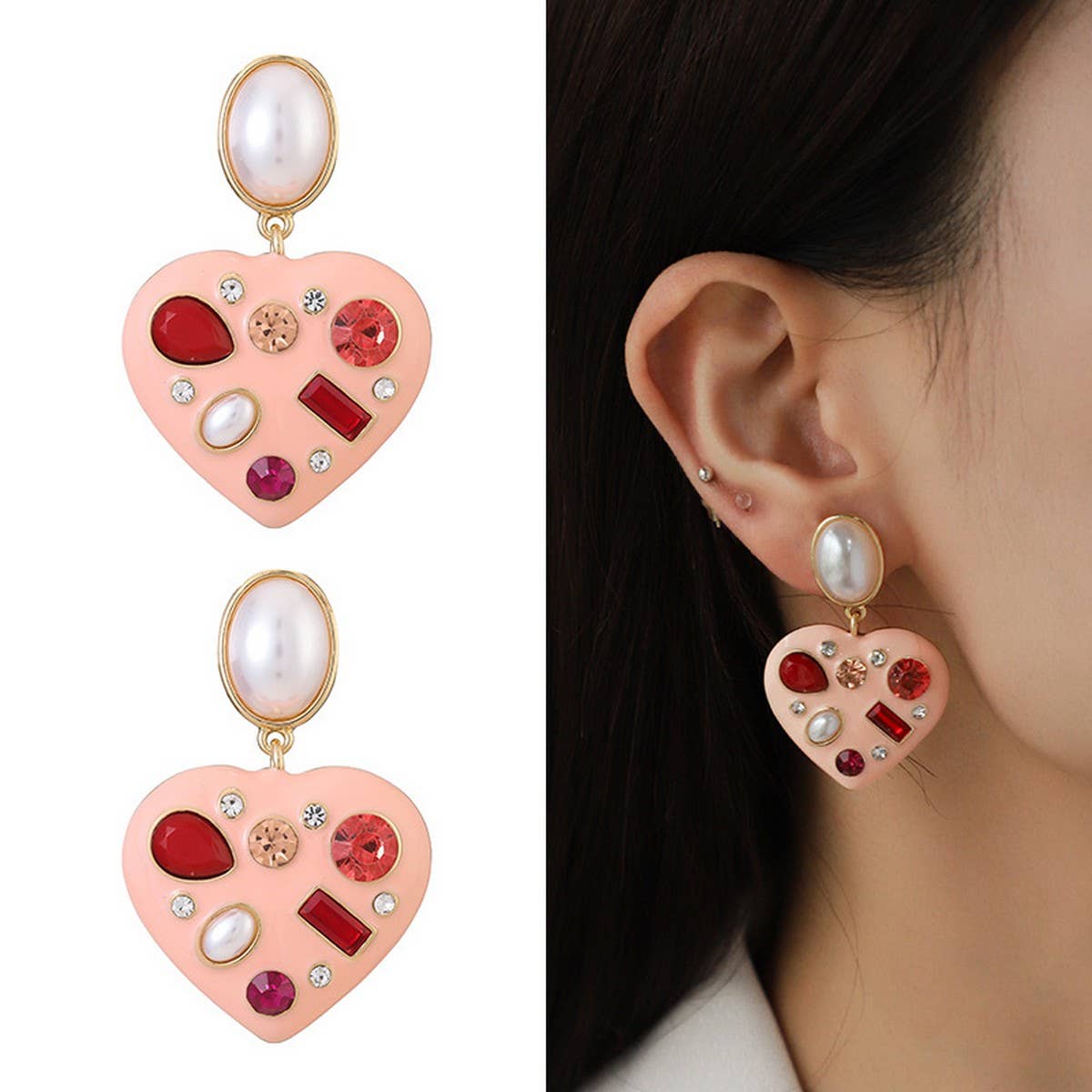 LOVE PEACH OIL PENDANT NECKLACE SET FOR WOMEN