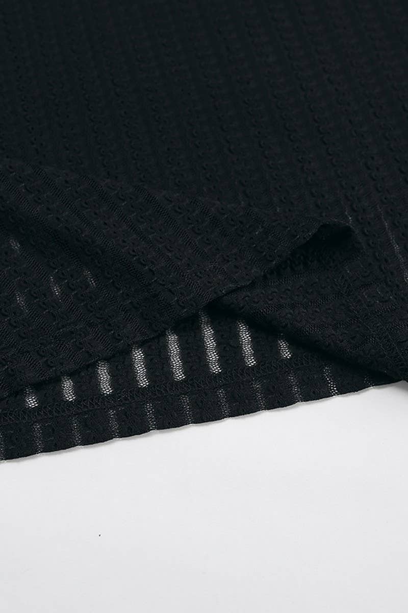 CWTBLL540_SOLID COLOR SLIGHTLY SEE-THROUGH LACE TOP