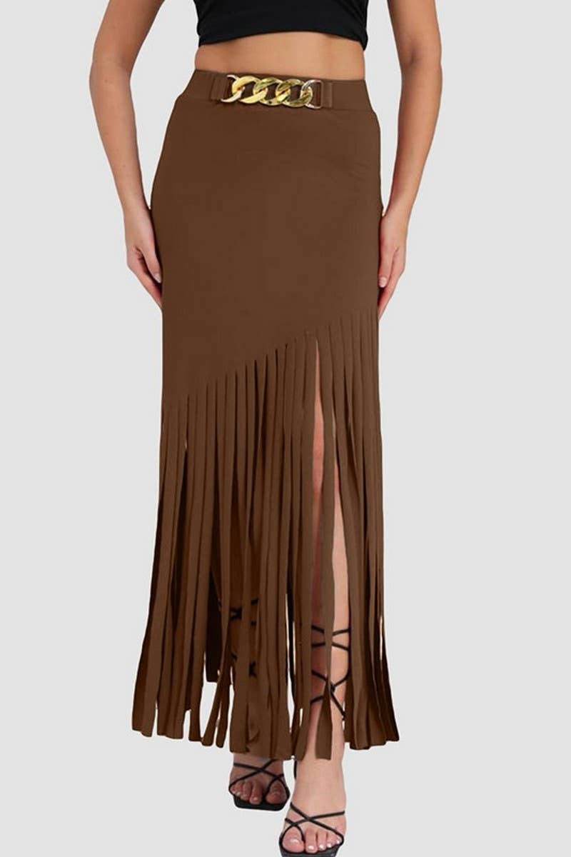 CWBLS00715_DARK PUNK TASSEL SEXY MINI SKIRT WOMEN