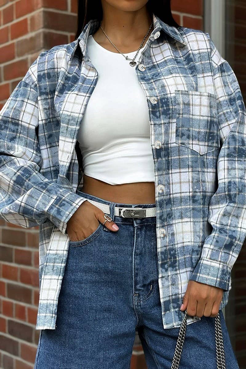 CWTBLL00610_CLASSIC CASUAL PLAID LONG-SLEEVED COMMUTER SHIRT