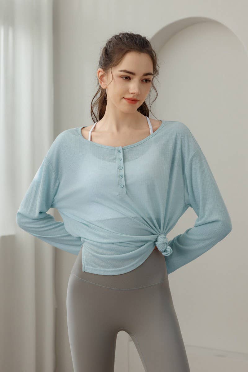 CWTBLL3634_NEW THIN SUN-PROOF LOOSE YOGA CLOTHES