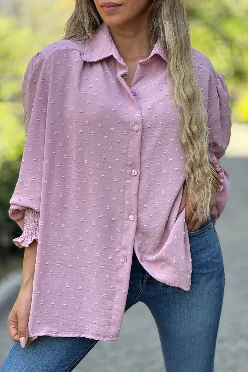 CWTBLL01201_2025 CASUAL LOOSE FIT BUTTON DOWN POLO SHIRT