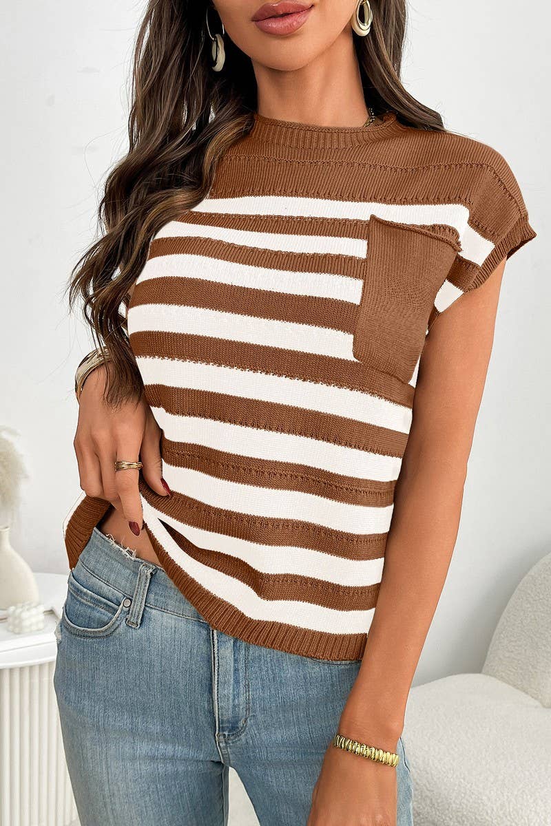 CWOSWS0142_CREW NECK CHUNKY KNIT STRIPED SWEATER