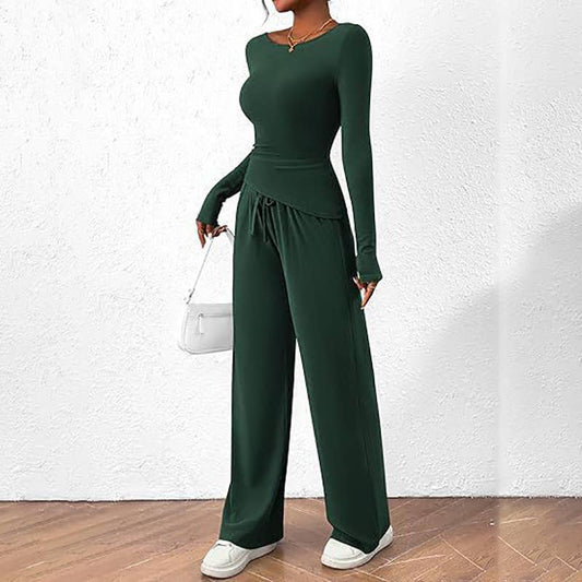 ASYMMETRICAL JACKET AND TROUSERS TWO-PIECE SET