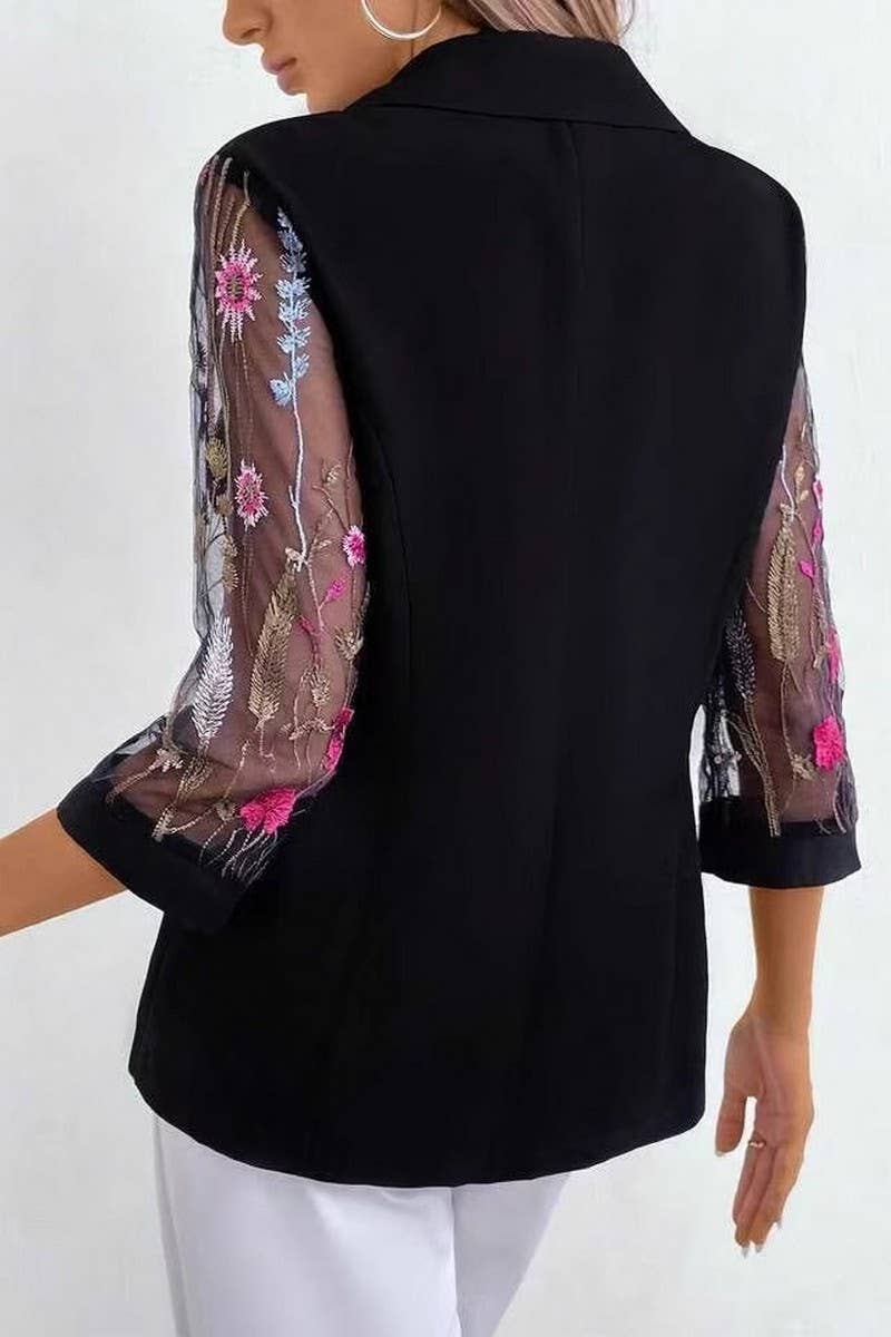 CWOJA1738_SUMMER TEMPERAMENT COMMUTING LACE SMALL SUIT