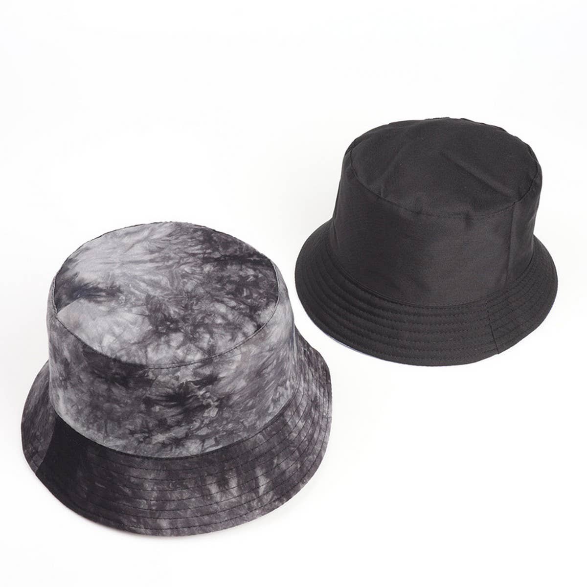 CWAH3280_TRENDY TIE-DYE DOUBLE-SIDED BUCKET HAT SUN HAT