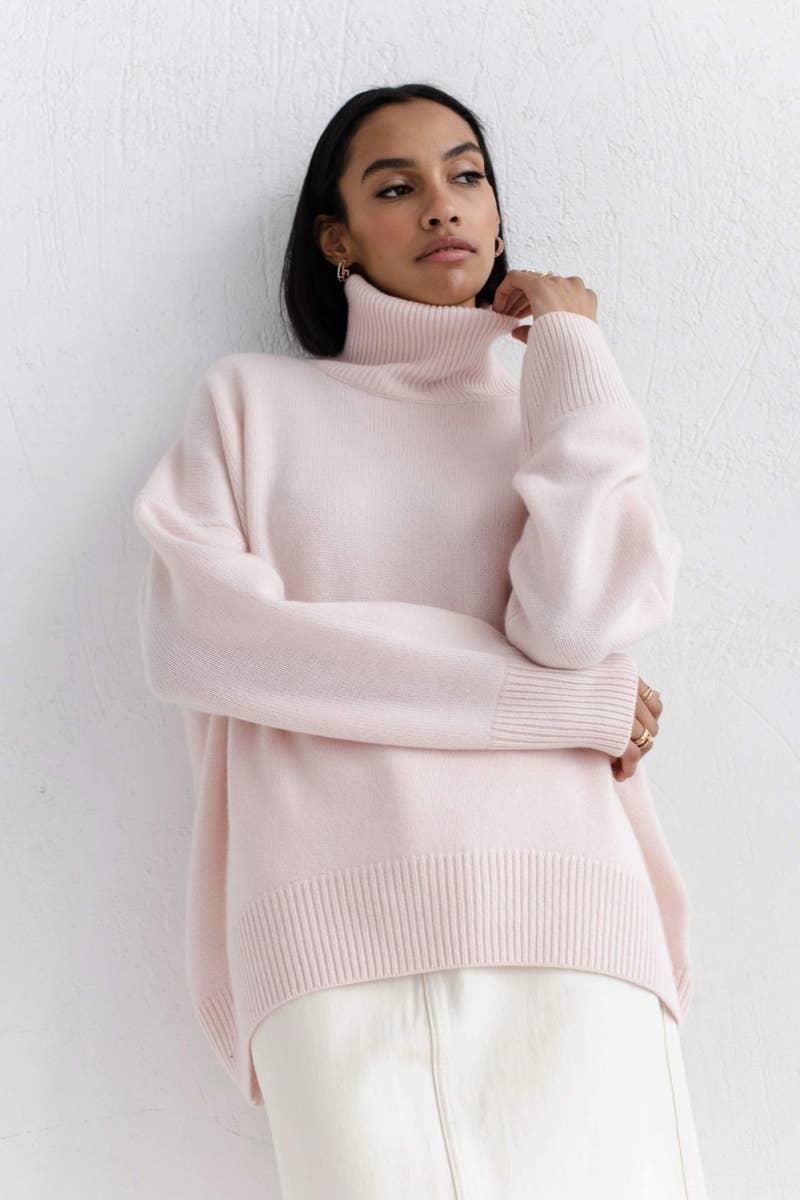 CWOSWL6629_TURTLENECK SOLID COLOR LONG-SLEEVED SWEATER