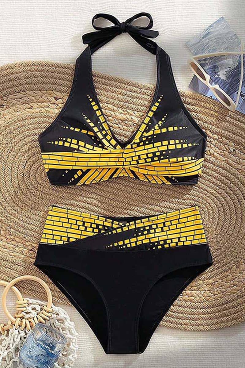 CWMW0843_CASUAL TWO-PIECE CONSERVATIVE SPORTS SWIMSUIT