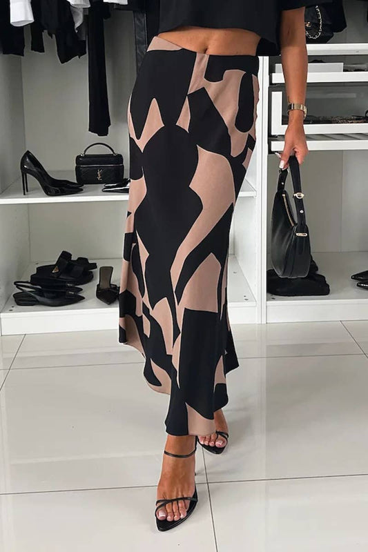 AUTUMN HIGH WAIST TEMPERAMENT SLIM PRINT SKIRTCWBLS0622