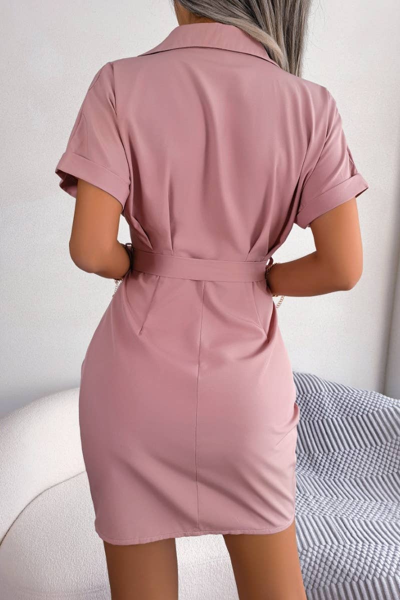 CWTDSS0052_BAT-SLEEVED WAIST COMPRESSION SHIRT DRESS