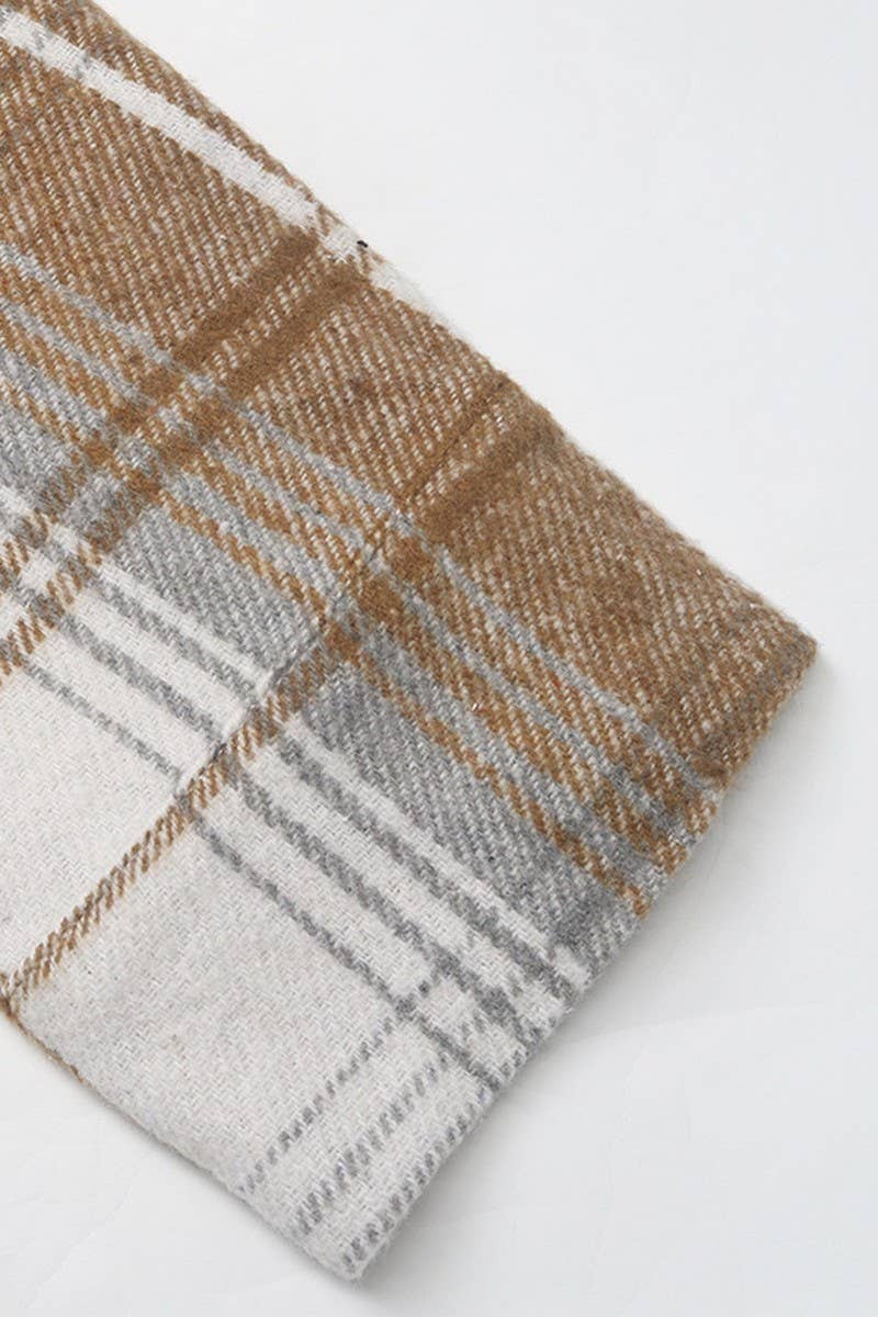 CWTBLL3739_RETRO LOOSE CASUAL AUTUMN AND WINTER PLAID TOP