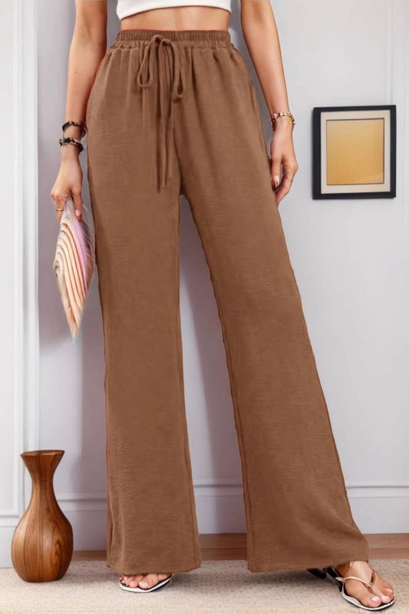 CWBLP1978_CASUAL DRAWSTRING WAIST POCKET RELAXED FIT PANTS