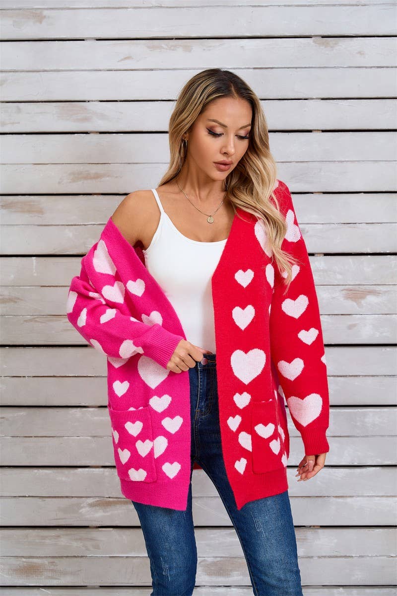 CWOCAL1800_VALENTINE'S DAY LONG HEART CARDIGAN SWEATER