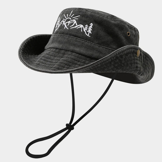 Vintage Wide Brim Embroidered Sun Hat for Women_CWAH3885