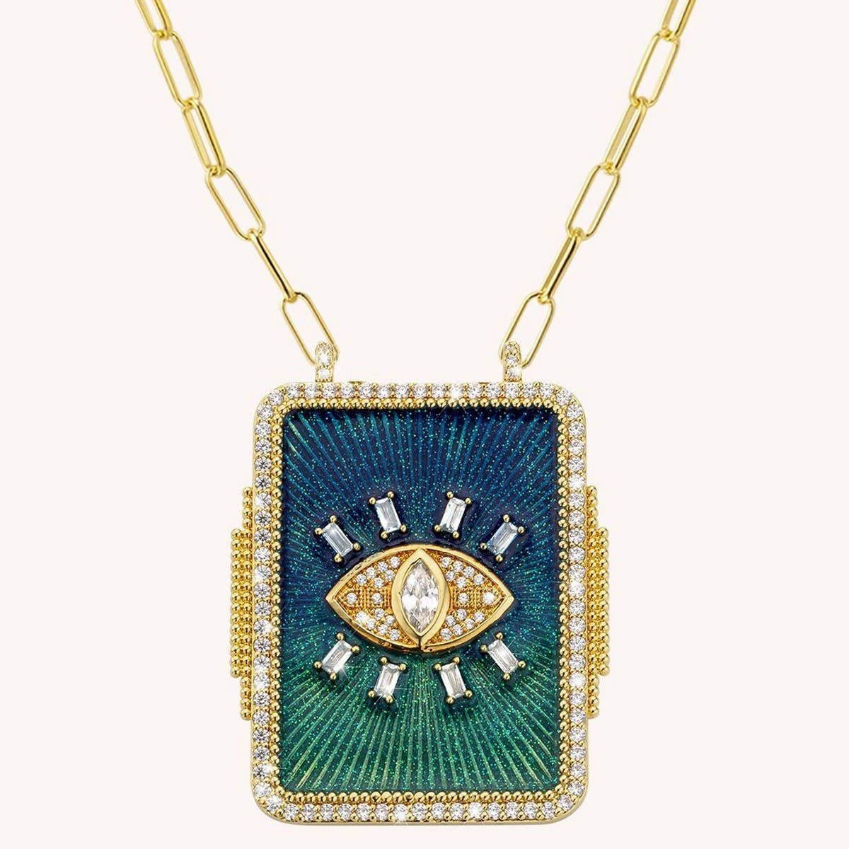 Women's high-end rhinestone oil drop necklace
