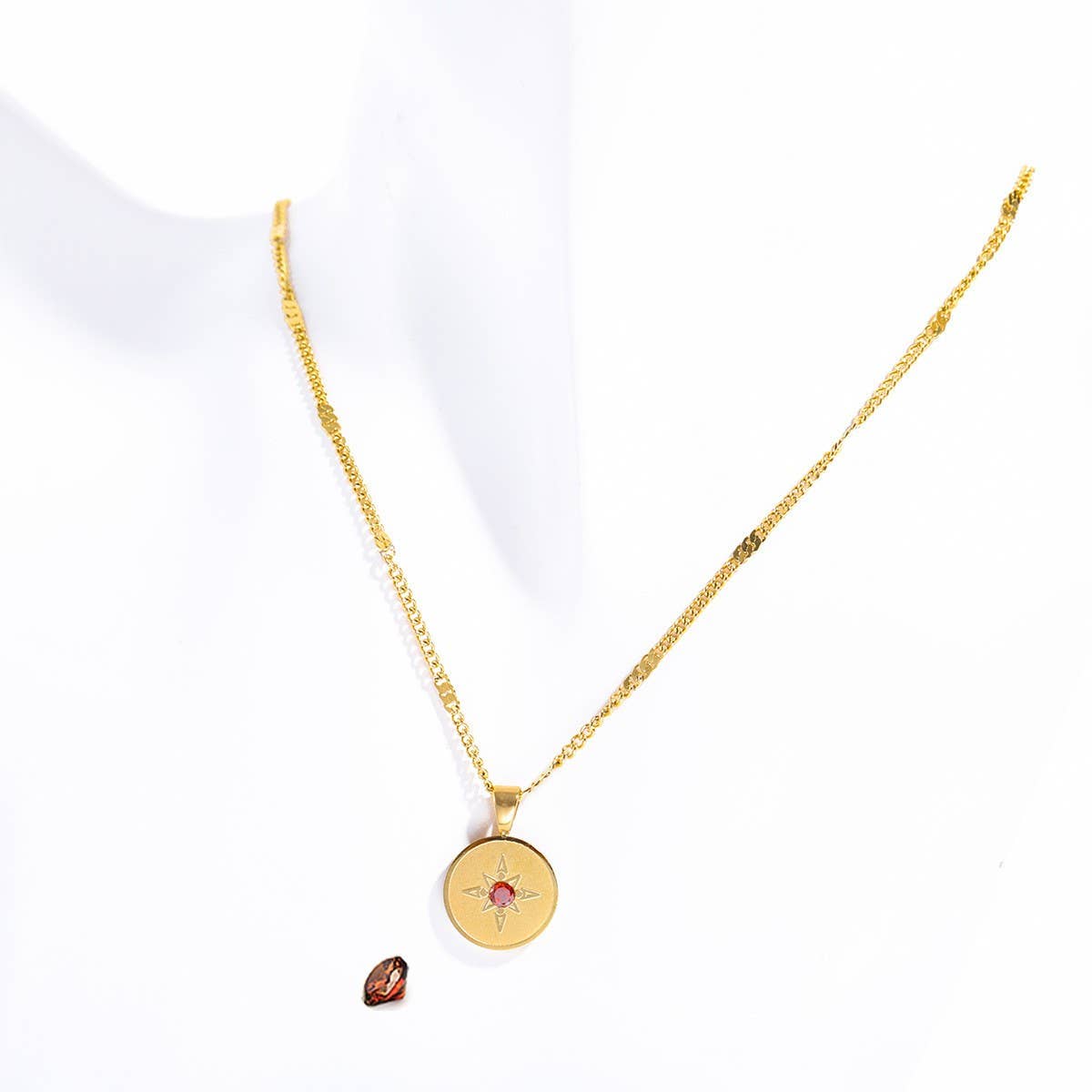 Stainless Steel 12 Birthstone Necklace_CWMM5587