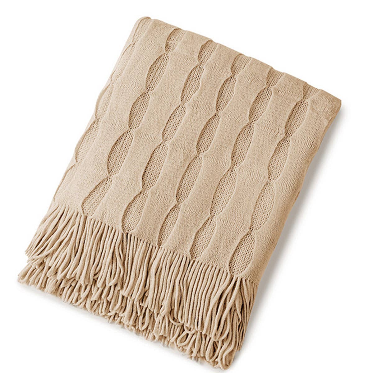 KNITTED THIN TASSEL SOFA BLANKET BED END BLANKET