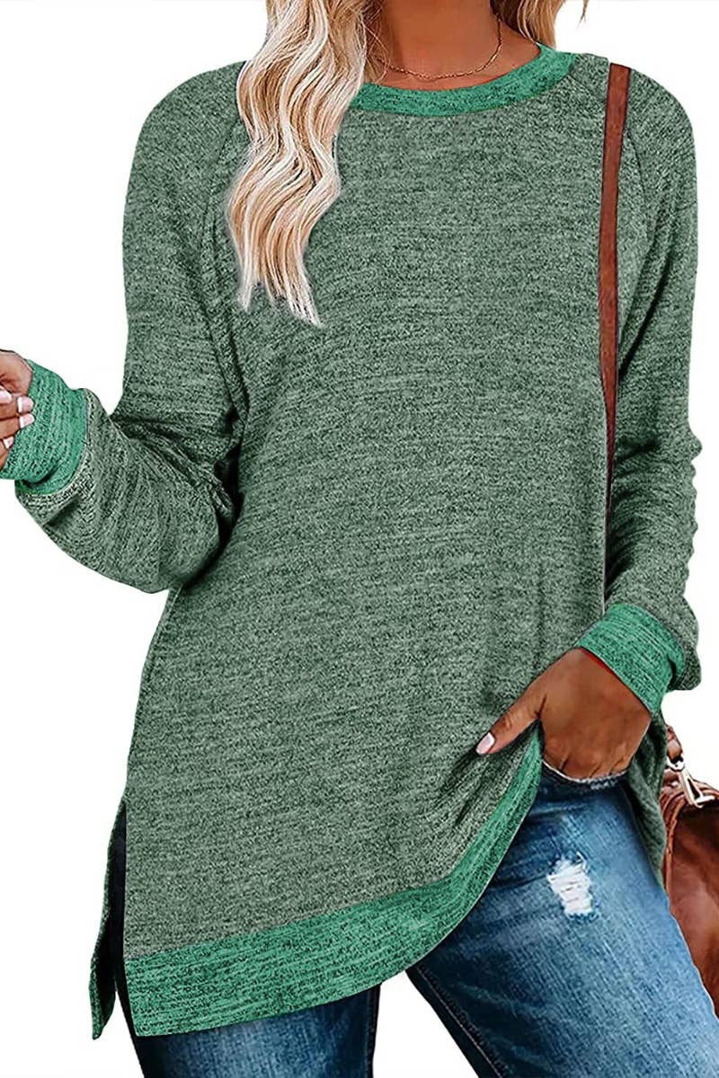 CWTBLL1889_CREW-NECK LONG-SLEEVED JUMPER WITH A SLIT