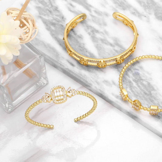 PERSONALIZED DIAMOND PLATED GOLD PLATED BRACELET_CWAJE0877