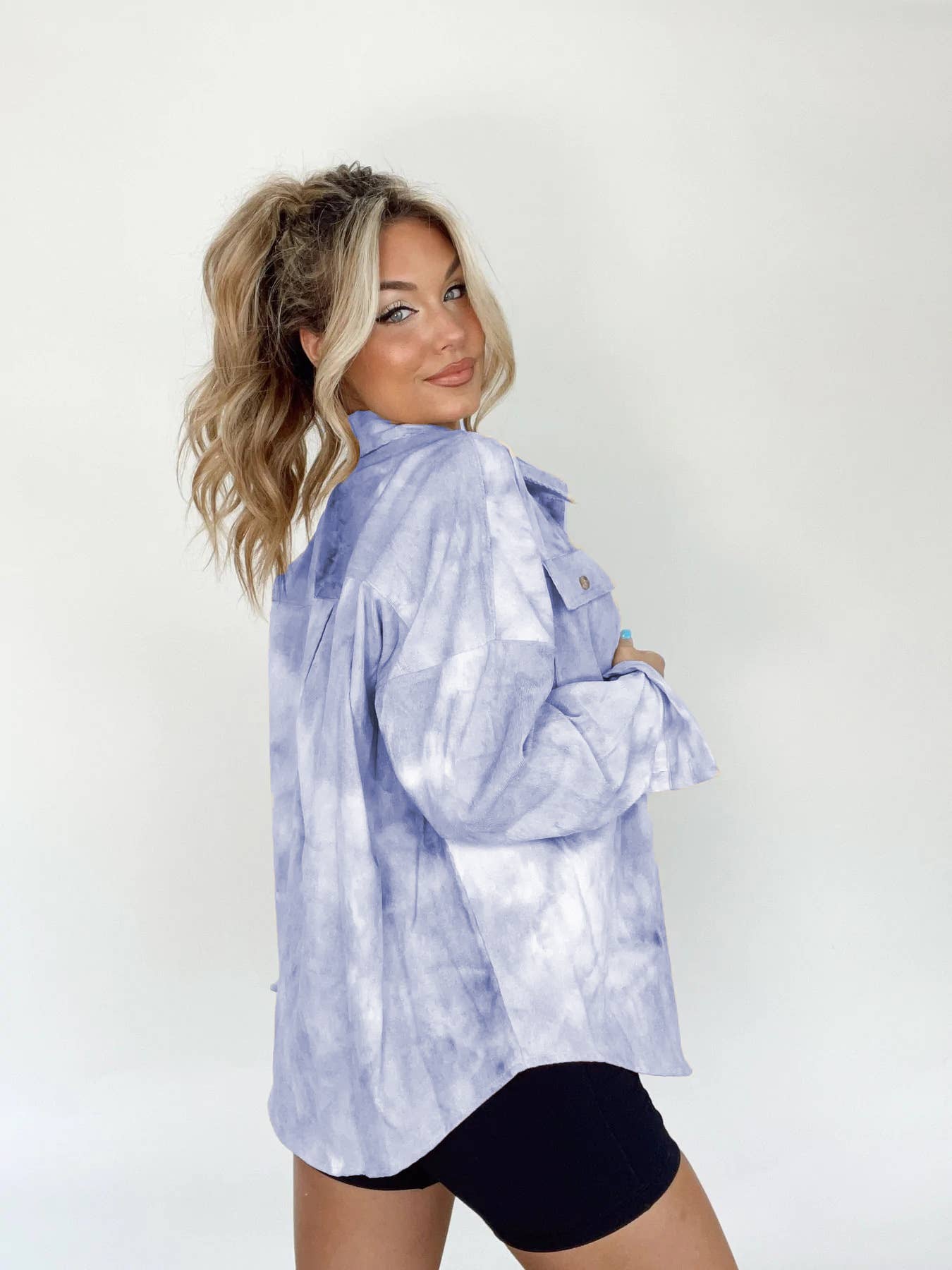 CASUAL LONG-SLEEVED TIE-DYE SHIRT JACKET