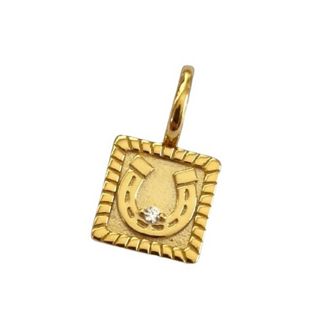 Stainless steel U-shaped necklace with zirconium_CWMM5600