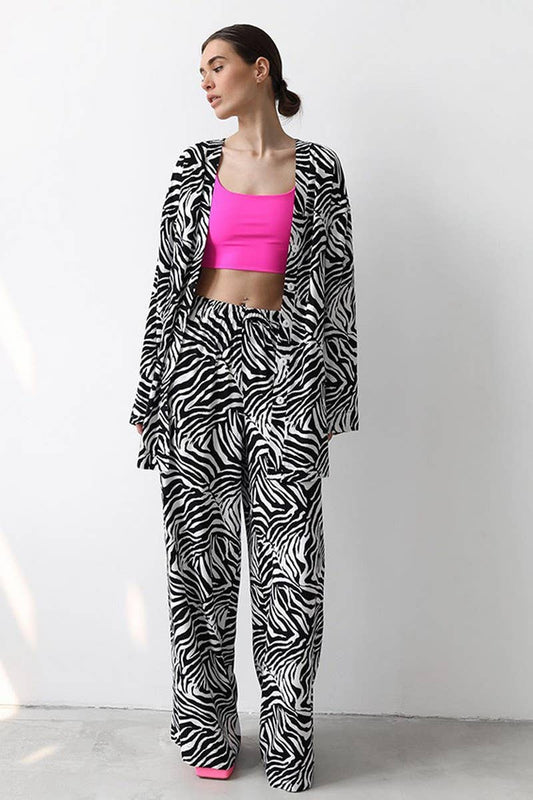 CWSPJ0379_SATIN STRIPE PRINT CARDIGAN PAJAMAS TWO-PIECE SET