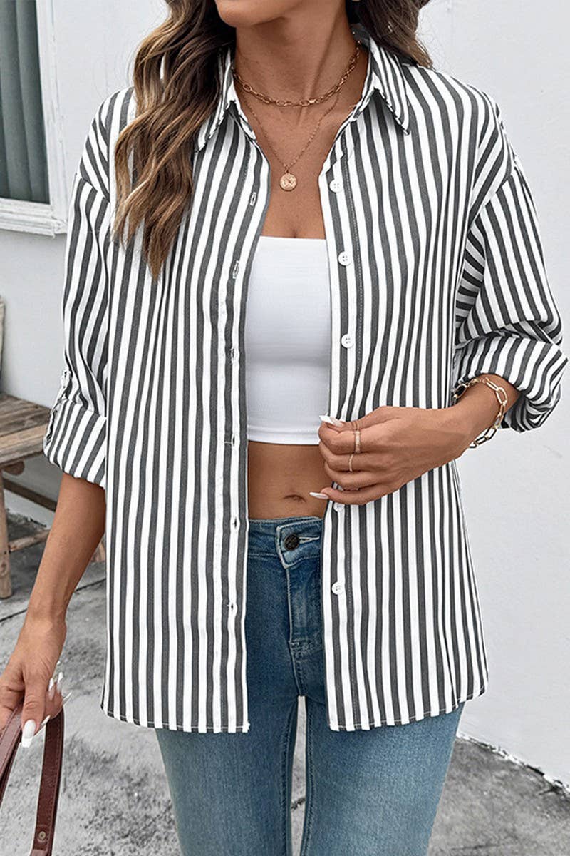 CWTSTL00962_STRIPED LONG SLEEVE LIGHTWEIGHT SHIRT JACKET