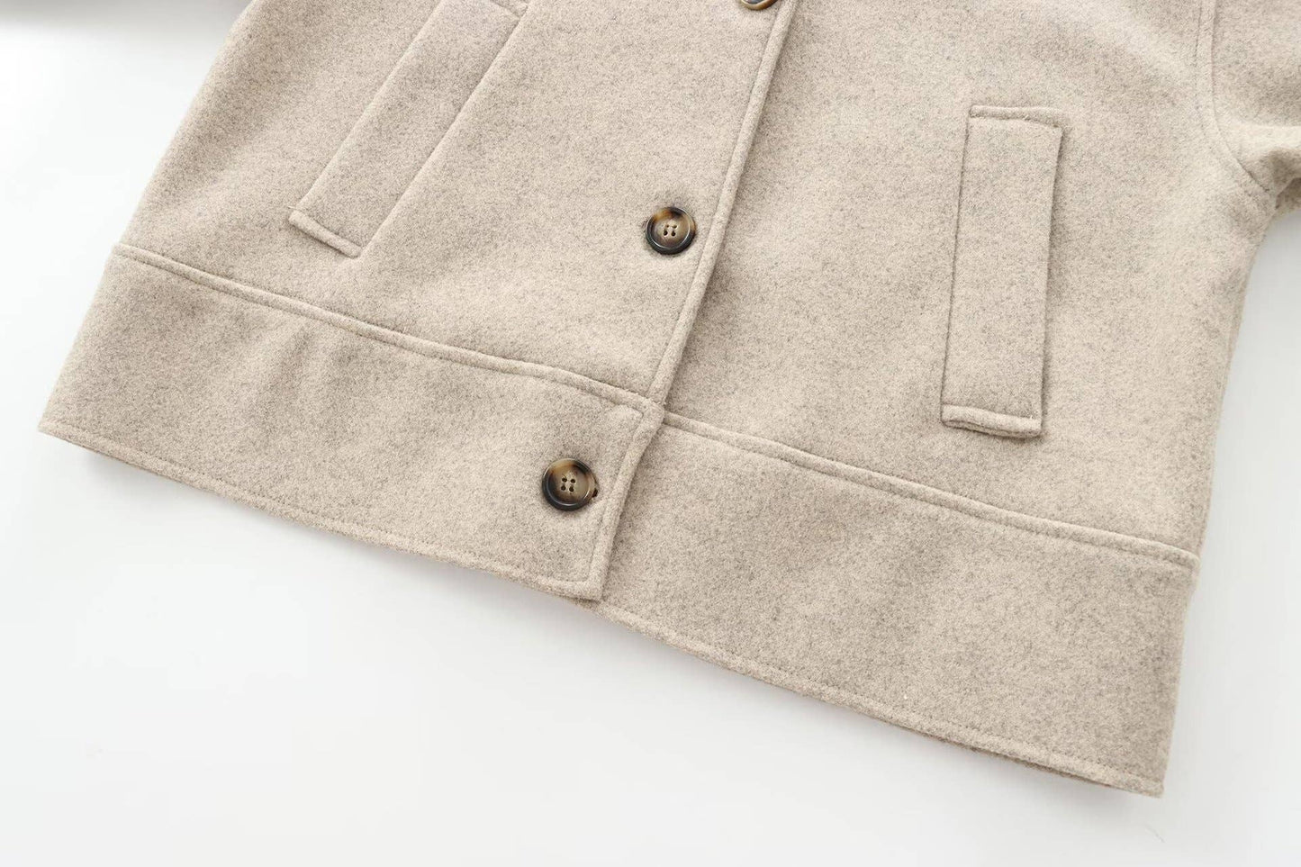 CASUAL LAPEL SINGLE BREASTED SOLID COLOR COAT