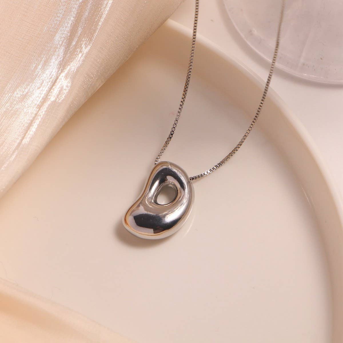 Hip Hop 26 Letters Pendant Necklace - Silver Chain