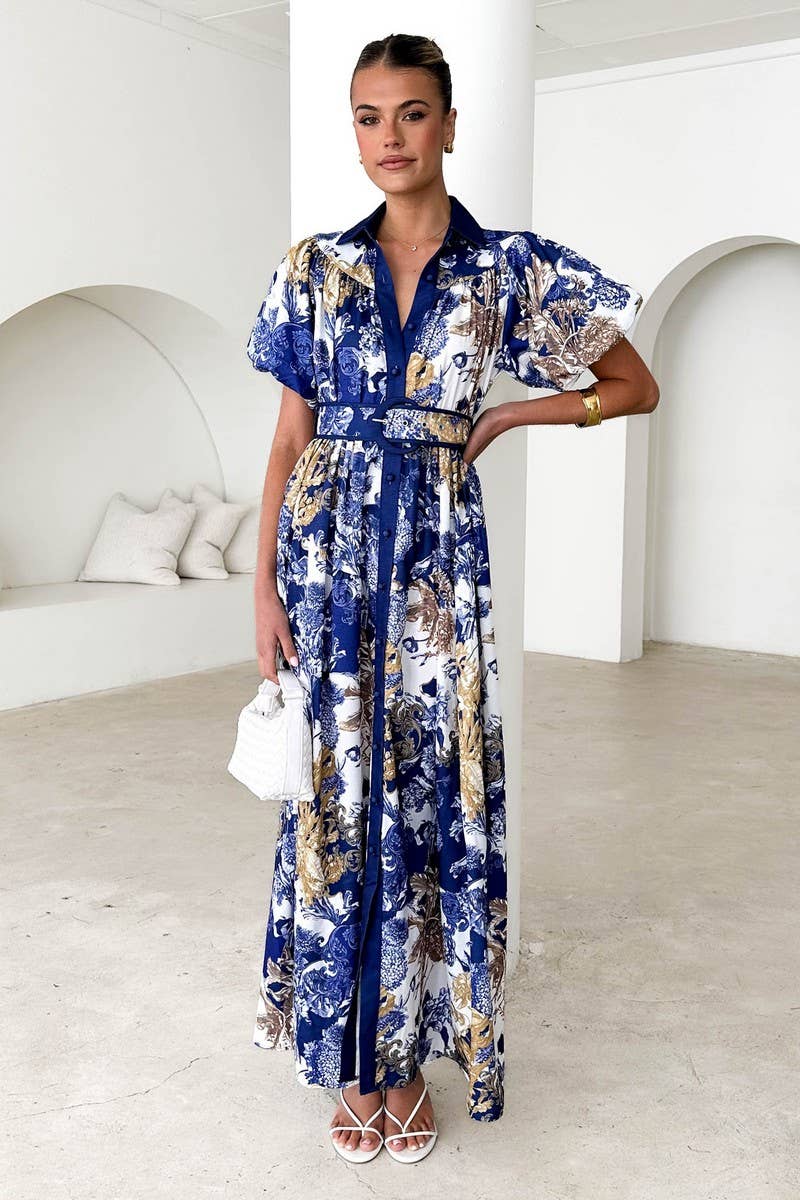 CWSBSS0068_STAND COLLAR RUFFLED TOP HIGH WAIST SKIRT SUIT