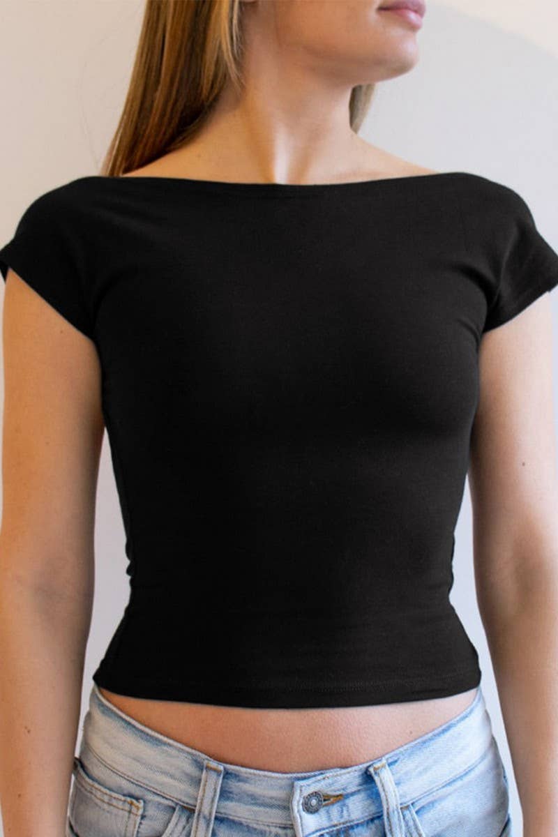 CWTTSL0383_SUMMER SEXY HOT GIRL HOLLOW BACK SOLID COLOR TOP