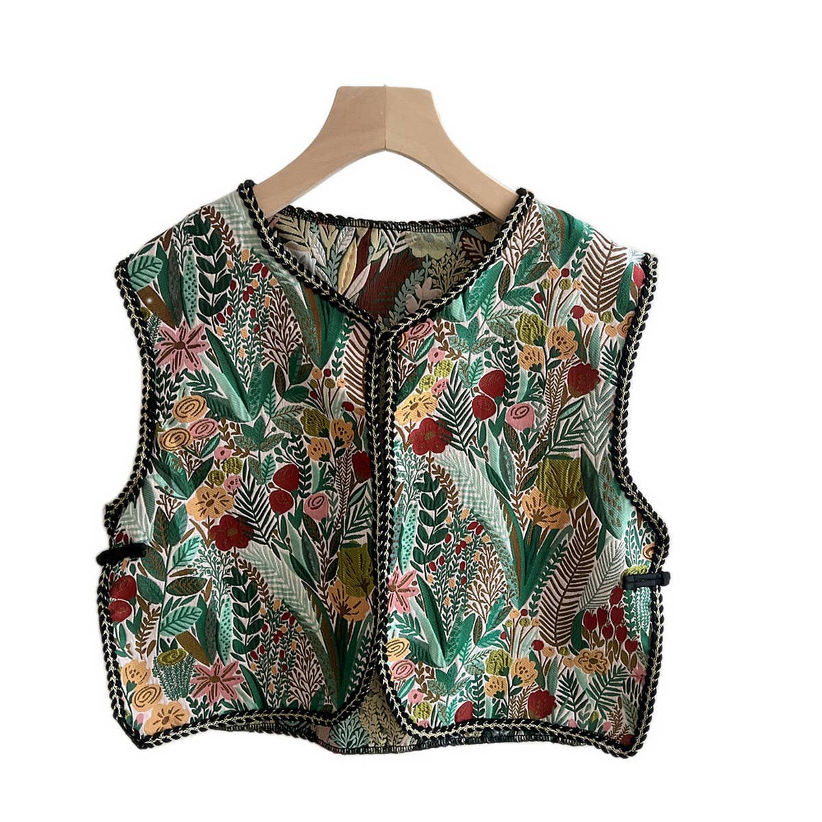 CWOV0642_ETHNIC STYLE EMBROIDERED NECK PROTECTION VEST