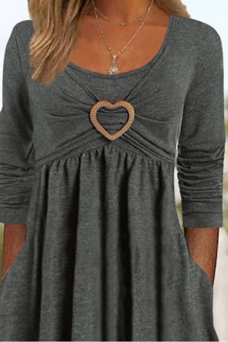 CWDMD4040_WAIST HEART-SHAPED DECORATION CAKE HEM DRESS