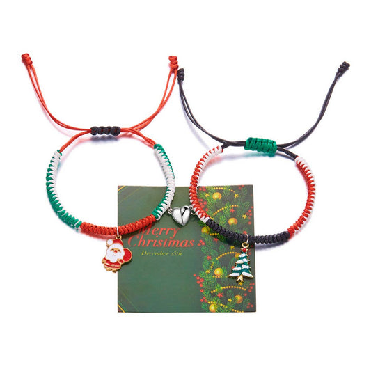 CHRISTMAS WOVEN TREE PAPER CARD MAGNETIC BRACELET