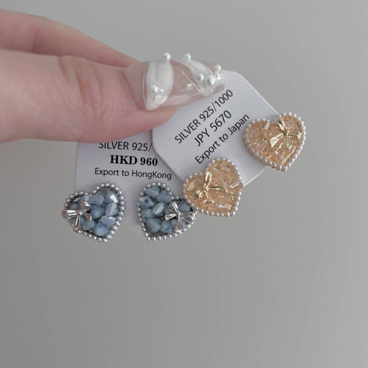 LOVE COLORED CRYSTAL BOW EARRINGS