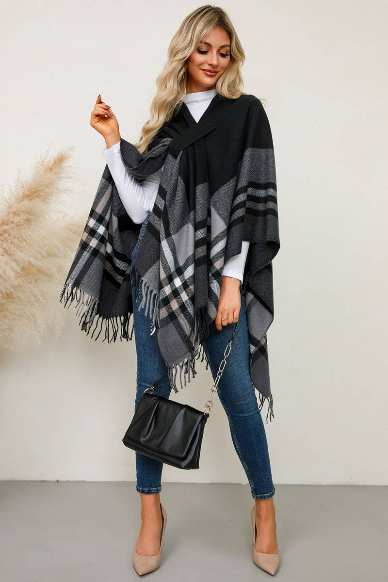 CWOCO0949_SHAWL SCARF FAUX CASHMERE KNITTED CAPE COAT