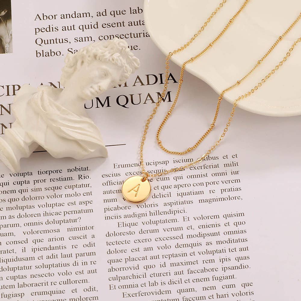 Circular 26-letter light luxury collarbone chain