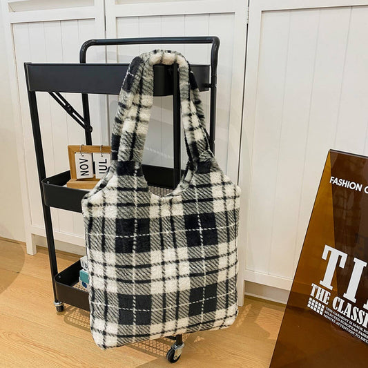Fluffy Wool Tote Bag  Fashion Shoulder Bag_CUAB00581