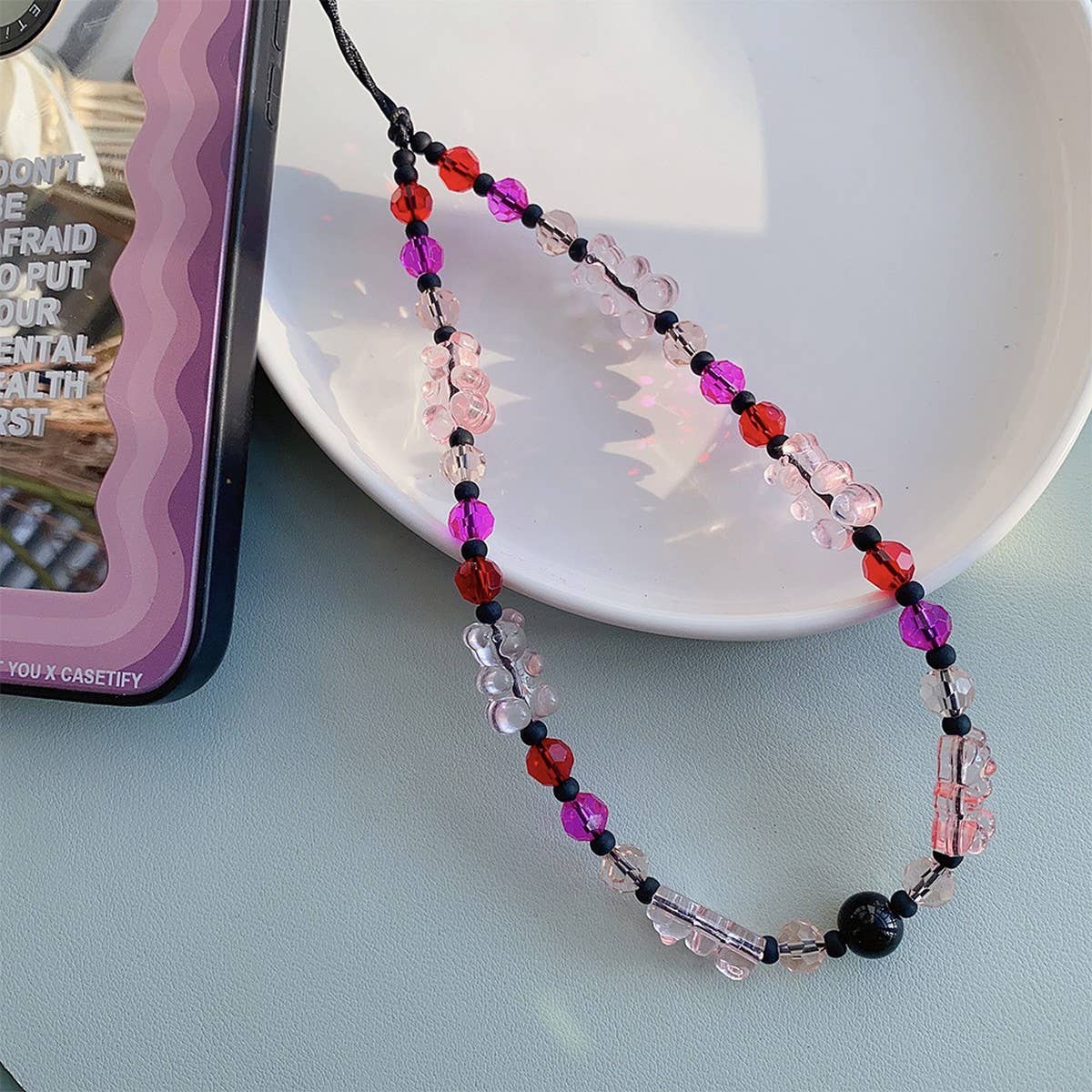 CWMM8709_PERSONALIZED CONTRAST COLOR MOBILE PHONE CHAIN