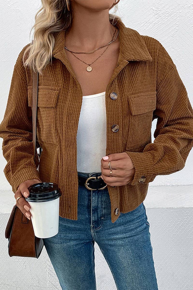 CWOJA0822_CORDUROY POCKET LAPEL JACKET CARDIGAN