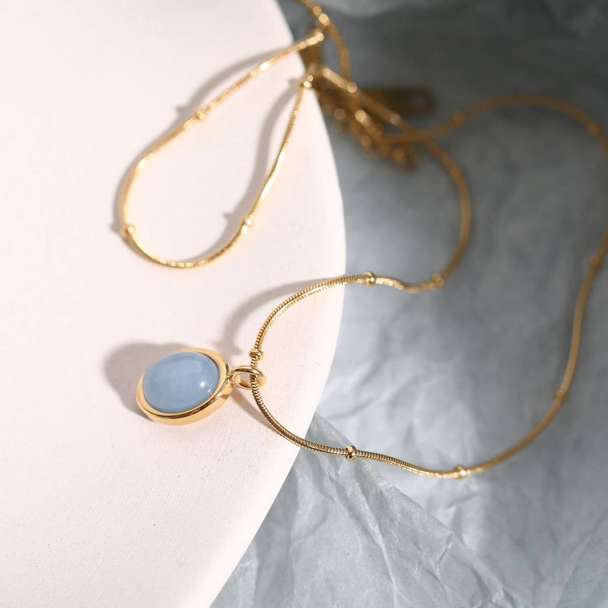 OVAL AQUAMARINE NECKLACE_CWAJE1600