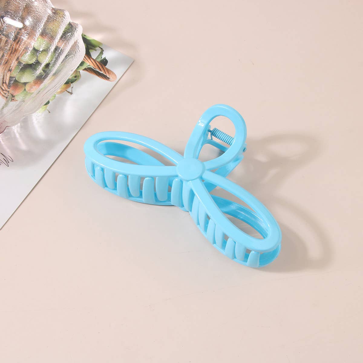 5.12" Glossy Resin Bow Hair Claw Clips for Women_CWAHA0486