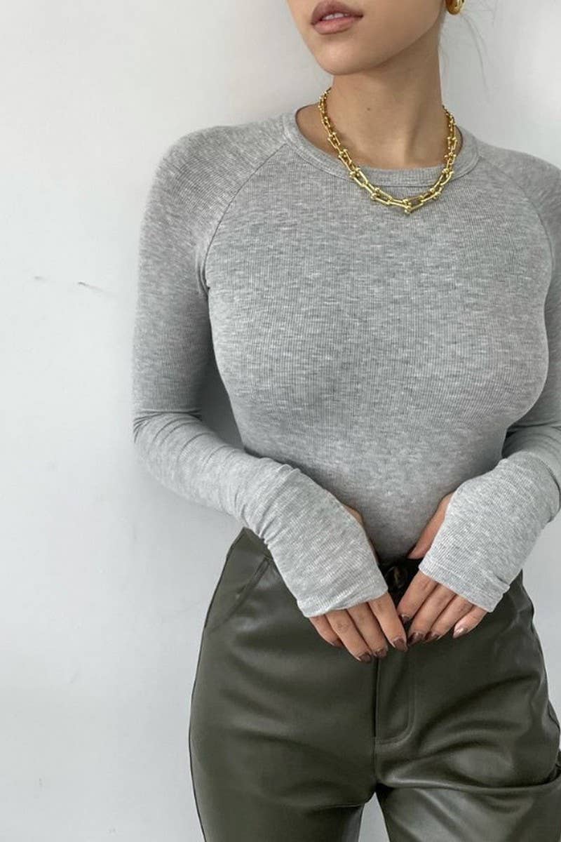 CWSBSL0107_LONG SLEEVE CREW NECK PULLOVER BODYSUIT