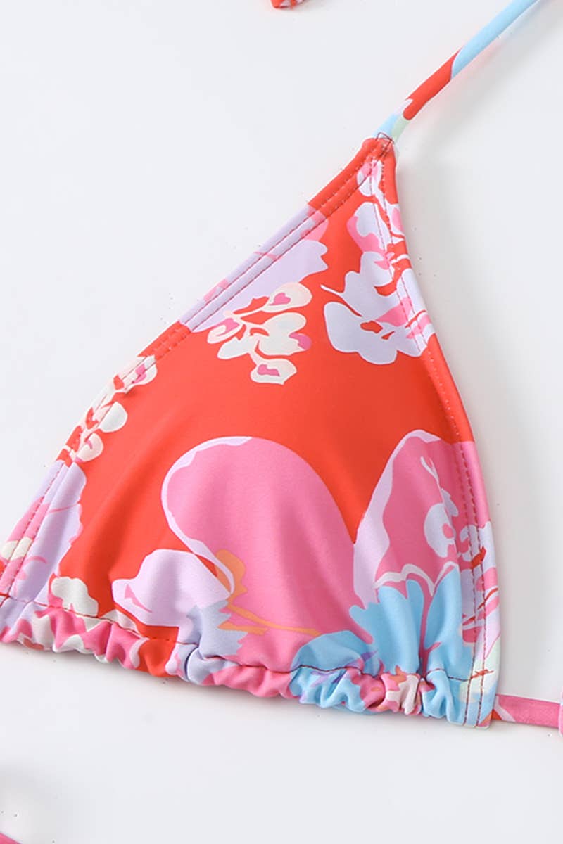 CWMW0809_SEXY STRAP PRINTED SPLIT SWIMSUIT