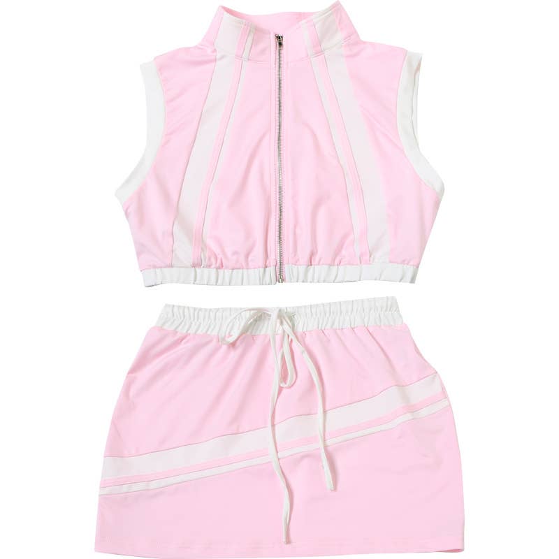 Crop top slimming and hip-hugging skirt suit